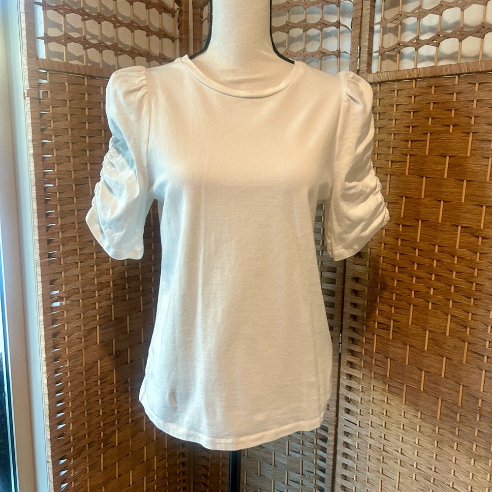 Kate Spade White Puff Sleeve Women's Top